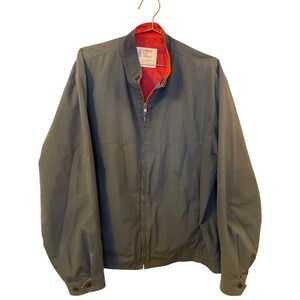 Vintage London Fog Harrington Jacket Mens 46 Reg Gray Red Lining Made in USA